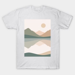 Lake District Mountains Minimalist Landscape T-Shirt